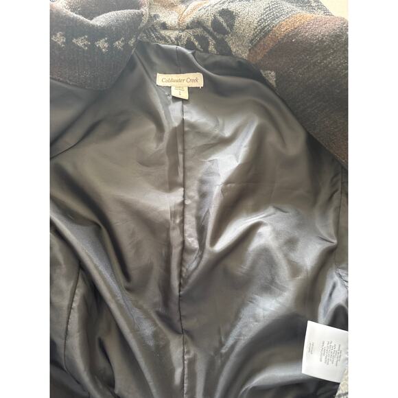 Coldwater Creek Women's Size Small Aztec Southwestern Fleece Belted Coat Jacket - Picture 12 of 14